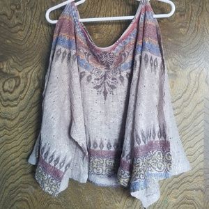 Cropped poncho blouse